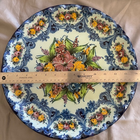 Handpainted Vestal Alcobaca Porcelain Plate 14”~Portugal - Picture 7 of 8